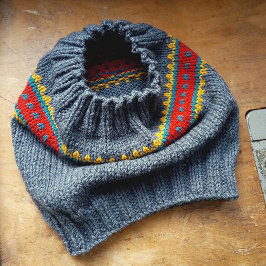 STORM Knitted Cowl. Graphite