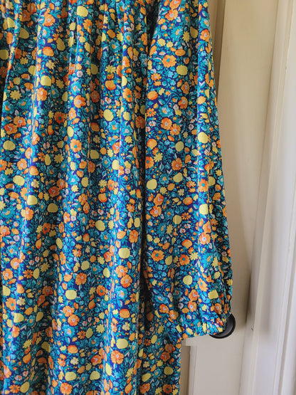 Hattie Dress – Teal ditsy floral No.5348